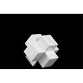 Urban Trends Collection 4 Piece Ceramic Cross Cube Sculpture Small Gloss White, 4.50 x 4.50 x 4.50 in., 4PK 12633